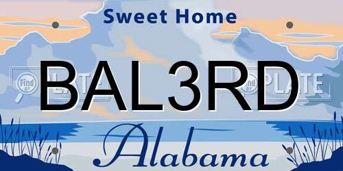 BAL3RD Alabama License Plate