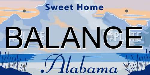 BALANCE Alabama License Plate