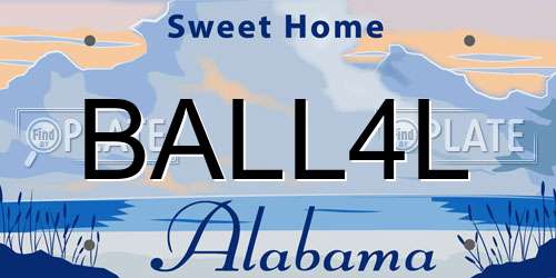 BALL4L Alabama License Plate