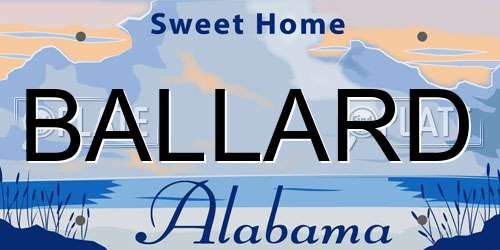 BALLARD Alabama License Plate