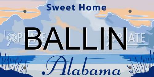 BALLIN Alabama License Plate
