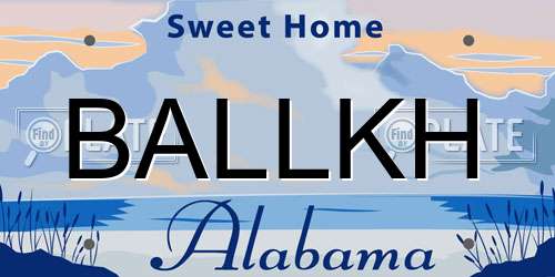 BALLKH Alabama License Plate