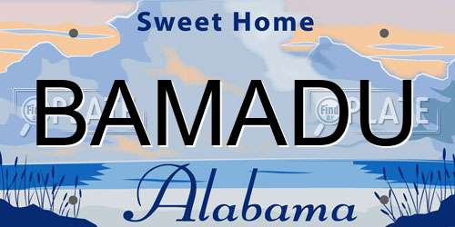 BAMADU Alabama License Plate