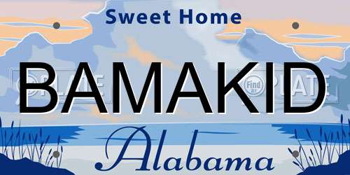 BAMAKID Alabama License Plate