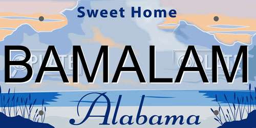 BAMALAM Alabama License Plate