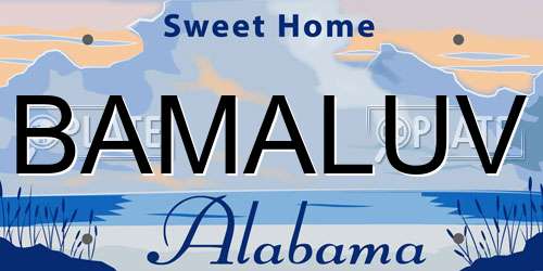 BAMALUV Alabama License Plate