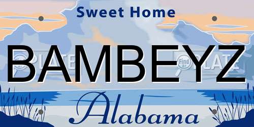 BAMBEYZ Alabama License Plate