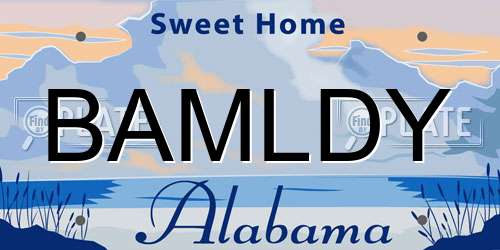 BAMLDY Alabama License Plate