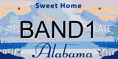 BAND1 Alabama License Plate