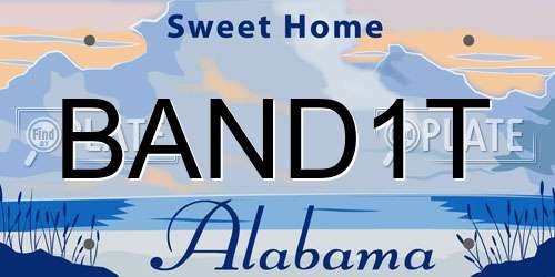 BAND1T Alabama License Plate