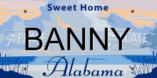 BANNY Alabama License Plate