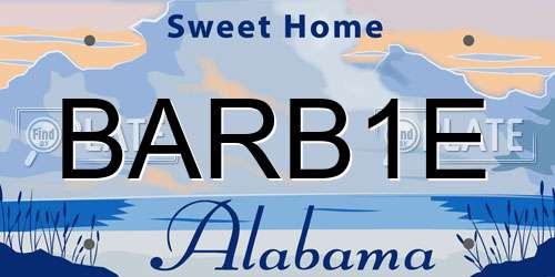 BARB1E Alabama License Plate