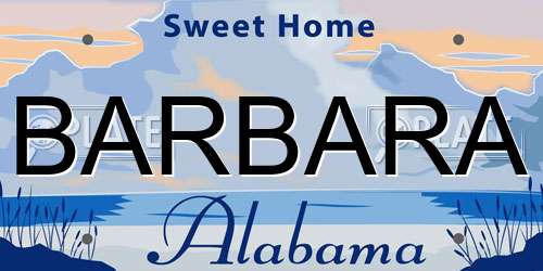 BARBARA Alabama License Plate