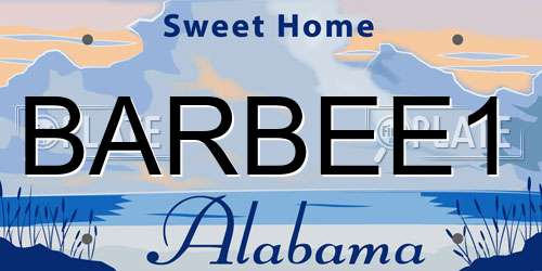 BARBEE1 Alabama License Plate