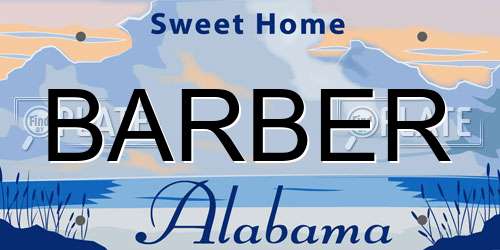 BARBER Alabama License Plate