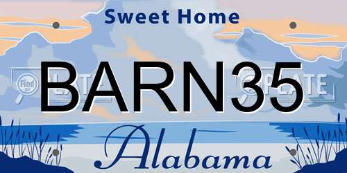 BARN35 Alabama License Plate