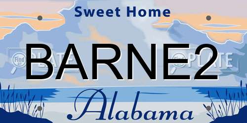 BARNE2 Alabama License Plate