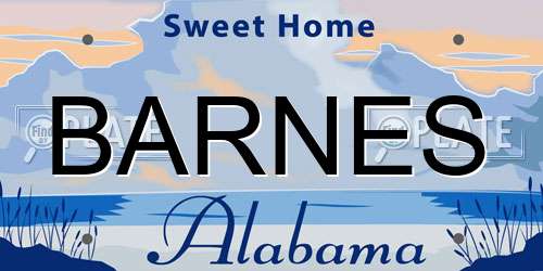 BARNES Alabama License Plate