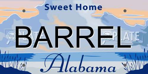 BARREL Alabama License Plate