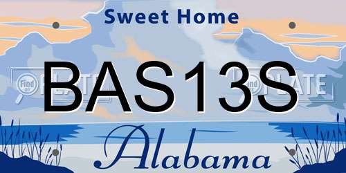 BAS13S Alabama License Plate
