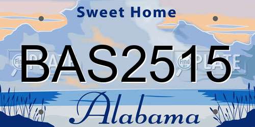 BAS2515 Alabama License Plate