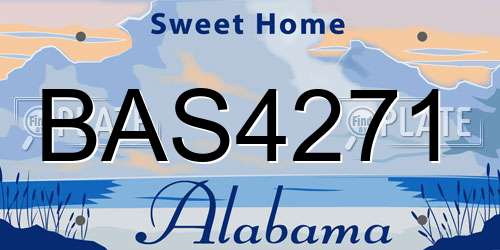 BAS4271 Alabama License Plate