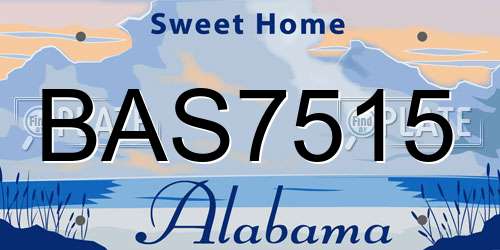 BAS7515 Alabama License Plate