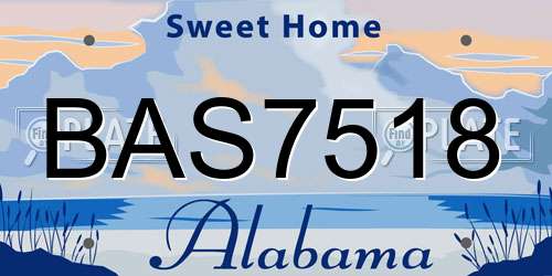 BAS7518 Alabama License Plate