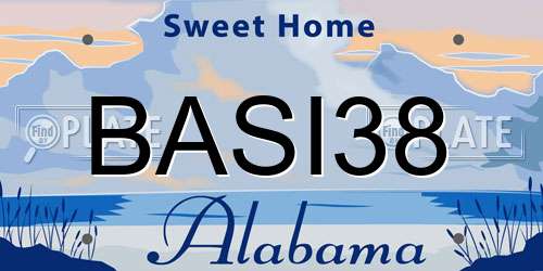 BASI38 Alabama License Plate