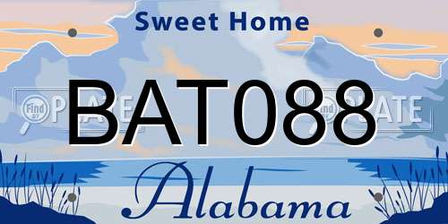 BAT088 Alabama License Plate