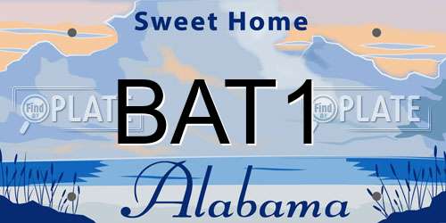 BAT1 Alabama License Plate