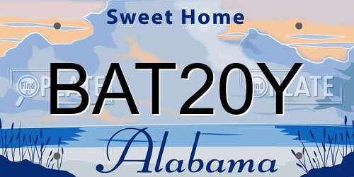 BAT20Y Alabama License Plate