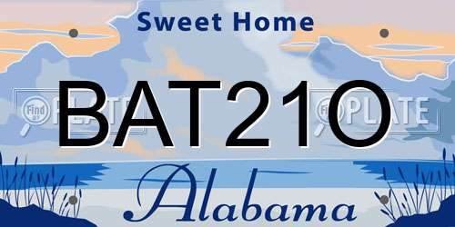 BAT21O Alabama License Plate