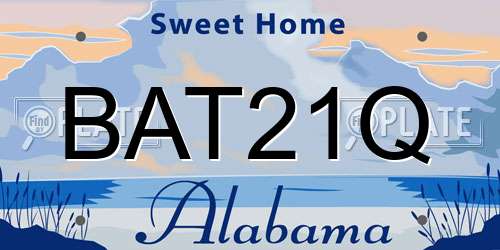 BAT21Q Alabama License Plate