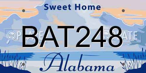 BAT248 Alabama License Plate