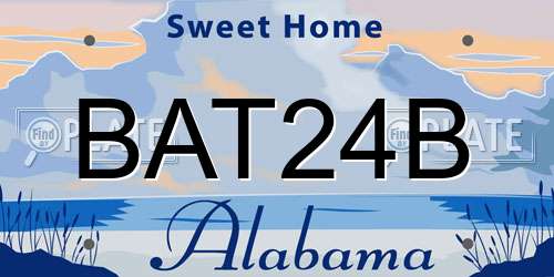 BAT24B Alabama License Plate