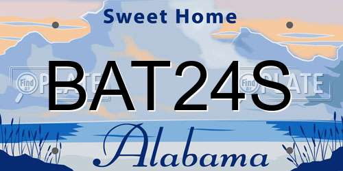 BAT24S Alabama License Plate