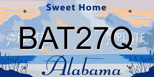 BAT27Q Alabama License Plate