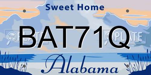 BAT71Q Alabama License Plate