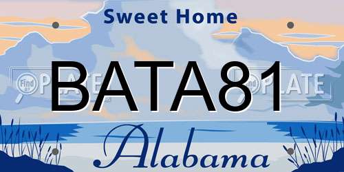 BATA81 Alabama License Plate