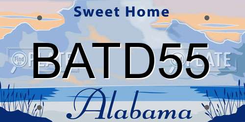 BATD55 Alabama License Plate
