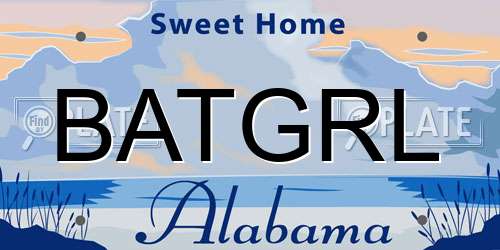 BATGRL Alabama License Plate