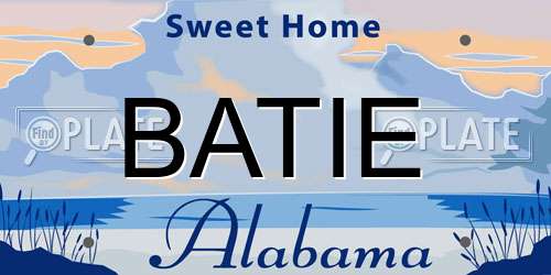 BATIE Alabama License Plate