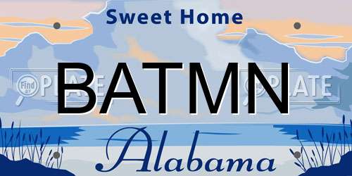 BATMN Alabama License Plate