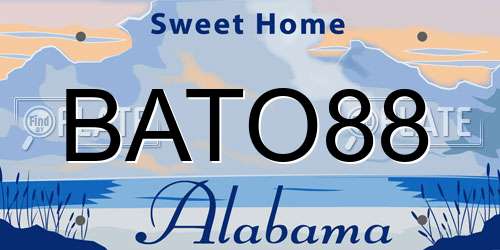 BATO88 Alabama License Plate