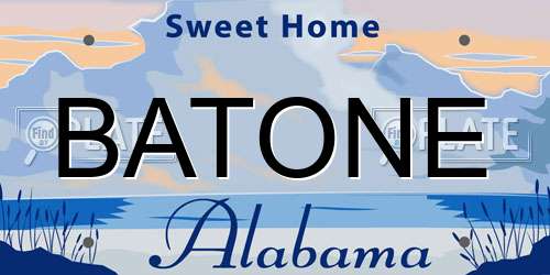 BATONE Alabama License Plate