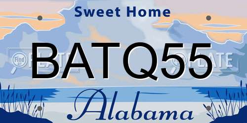 BATQ55 Alabama License Plate