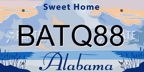 BATQ88 Alabama License Plate