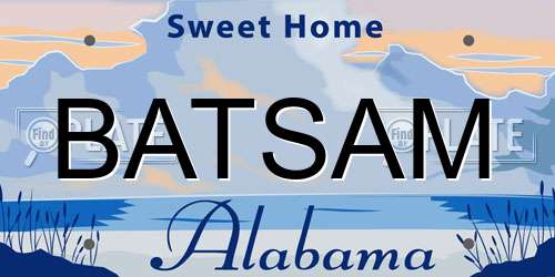 BATSAM Alabama License Plate