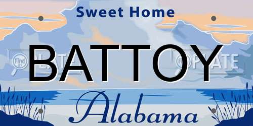BATTOY Alabama License Plate